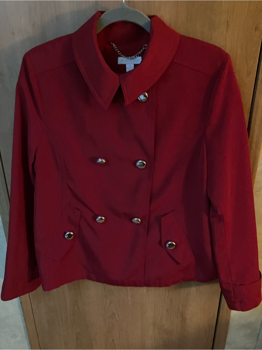 Charter Club Red Double-Breasted Women's Peacoat Jacket/Blazer Size 10